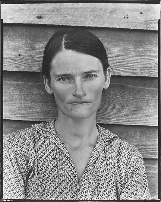 Figure 1, Wlaker Evans, "Allie Mae Burroughs, Hale County, Alabama" 1936. Film negative, 8 x 10 inches. Wlaker Evans Archive, The Metropolitan Museum of Art.
